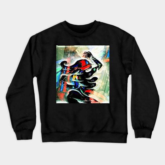 Dancing Girl At Night Crewneck Sweatshirt by Art Z Tees Please